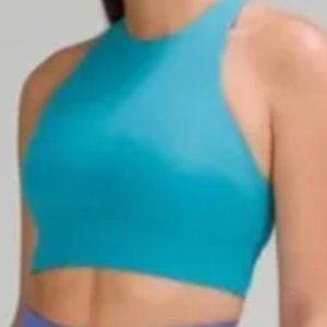 LULU Energy Bra High Neck Long Line Tough OCEAN BLUE NWT